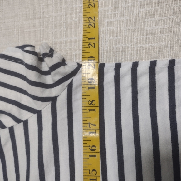 Pact Basic T-Shirt Womens Blue & White Striped Tee Sz M Organic Cotton - Picture 5 of 6